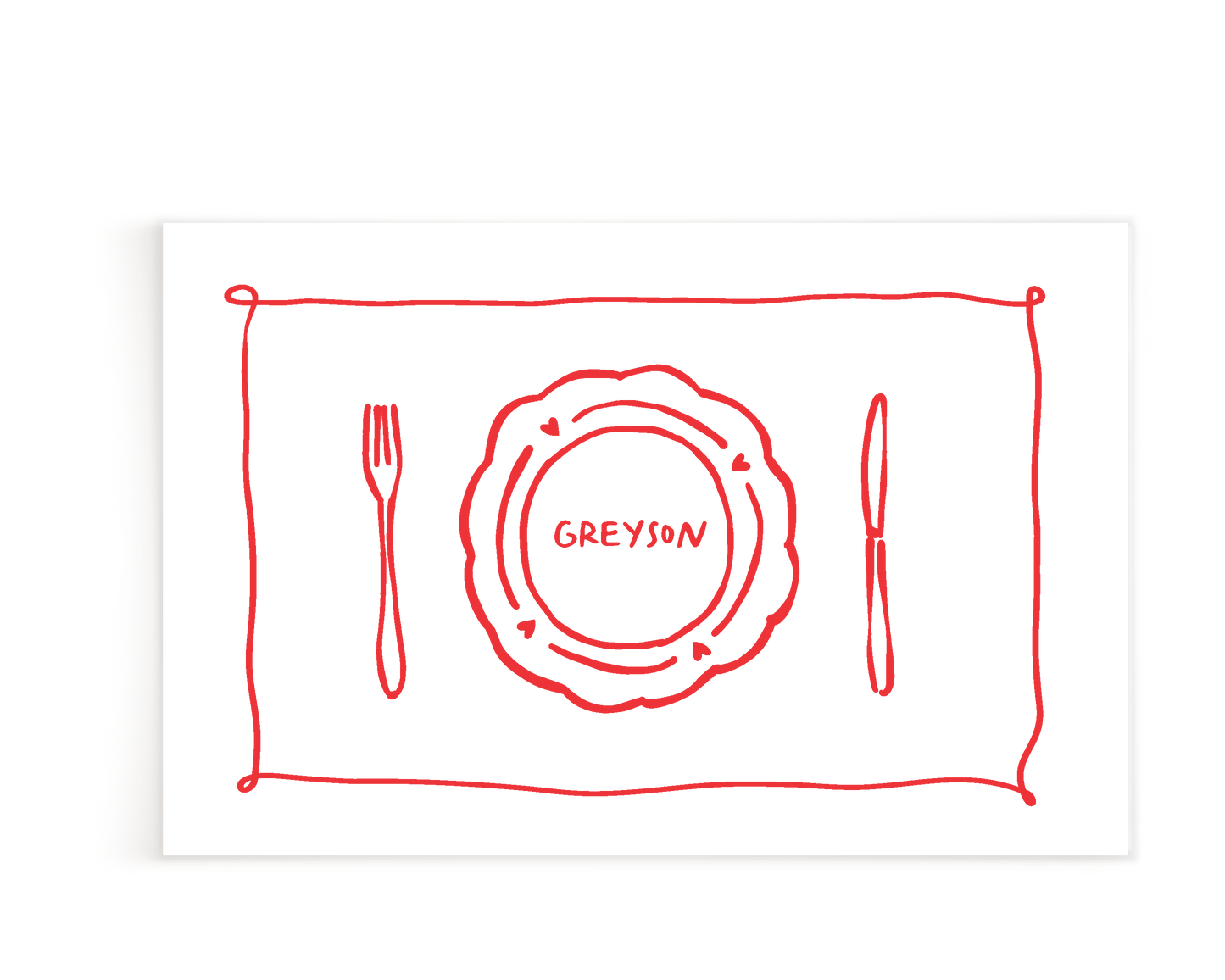 Custom Valentine Placemat