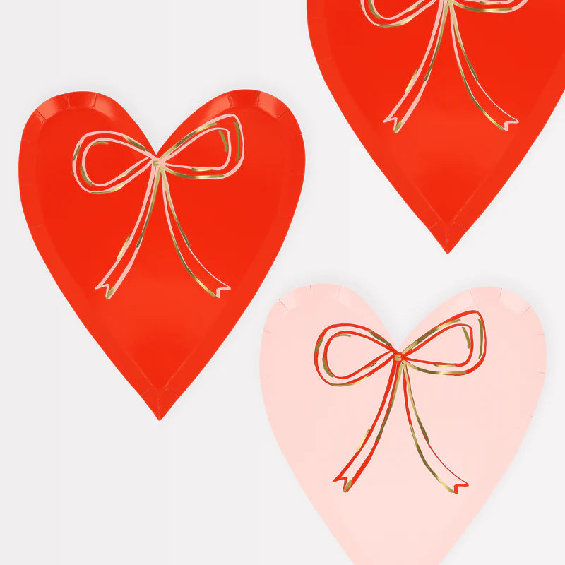 Bow Heart Plates (set of 16)