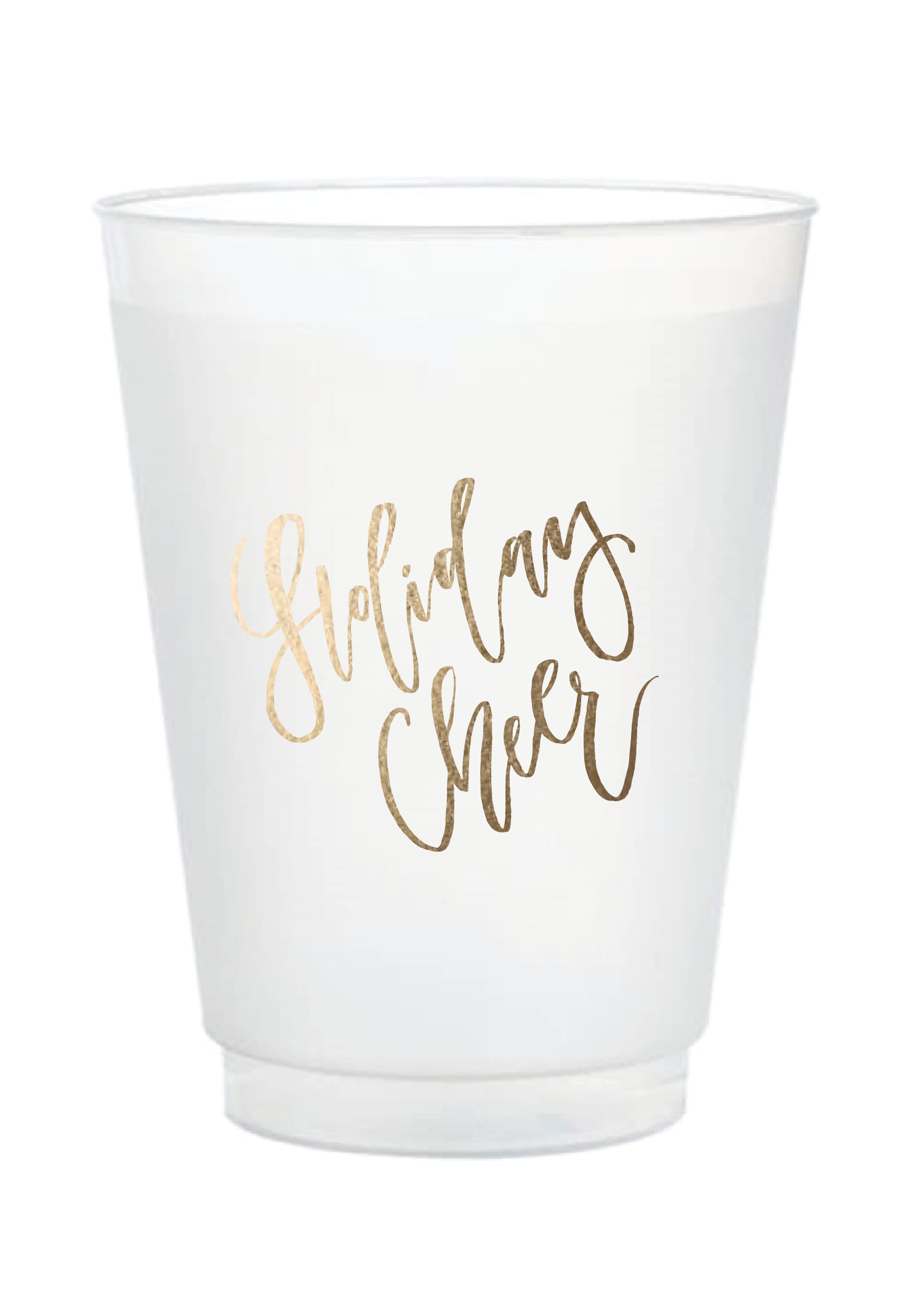 Holiday Cheer – Frost Flex Cups (16 oz, Gold Foil)