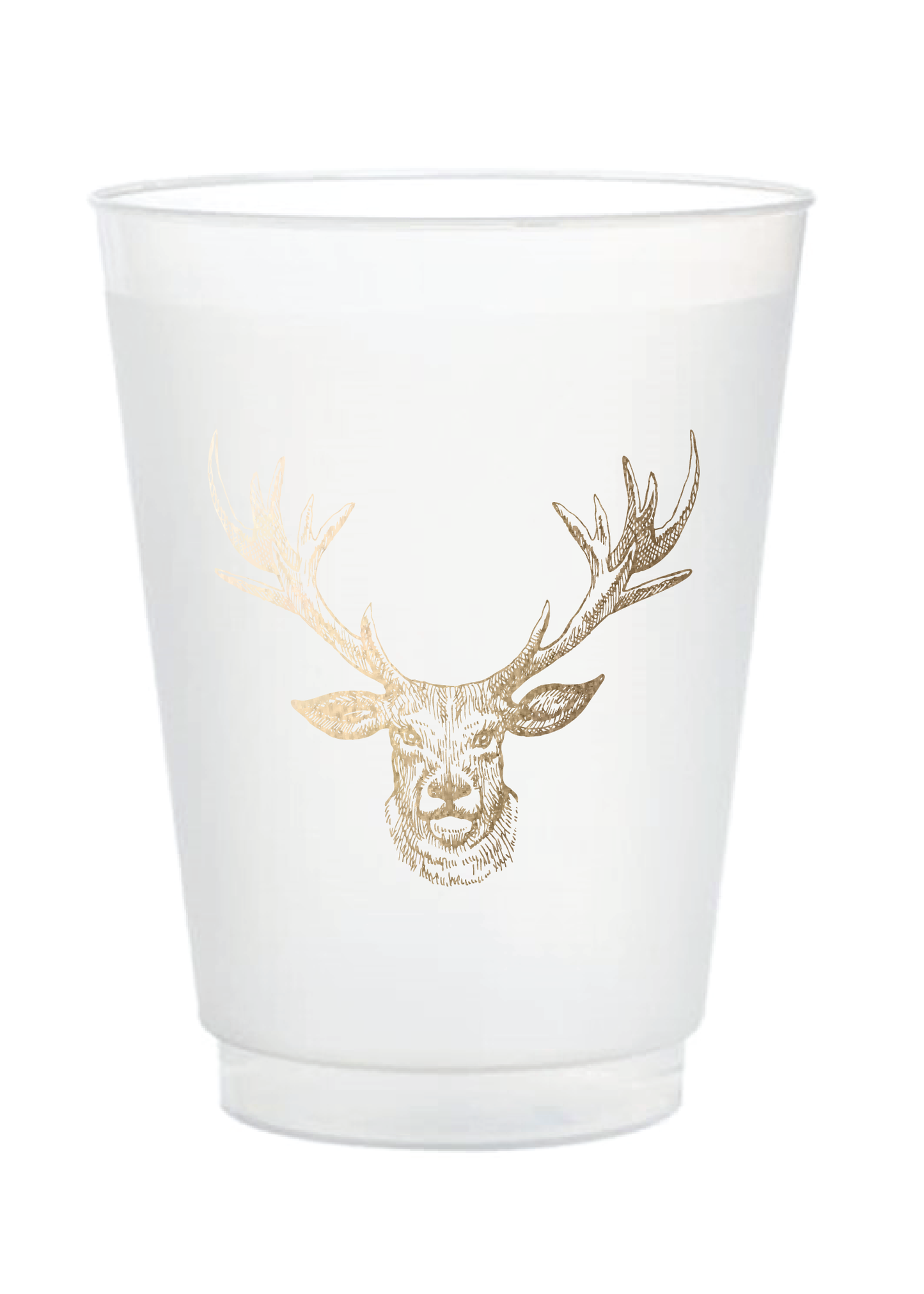 Gilded Reindeer – Frost Flex Cups (16 oz, Gold Foil)