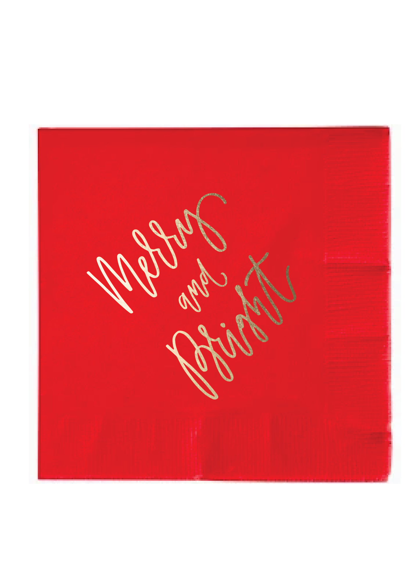 Merry & Bright – Cocktail Napkins (Red with Gold Foil)