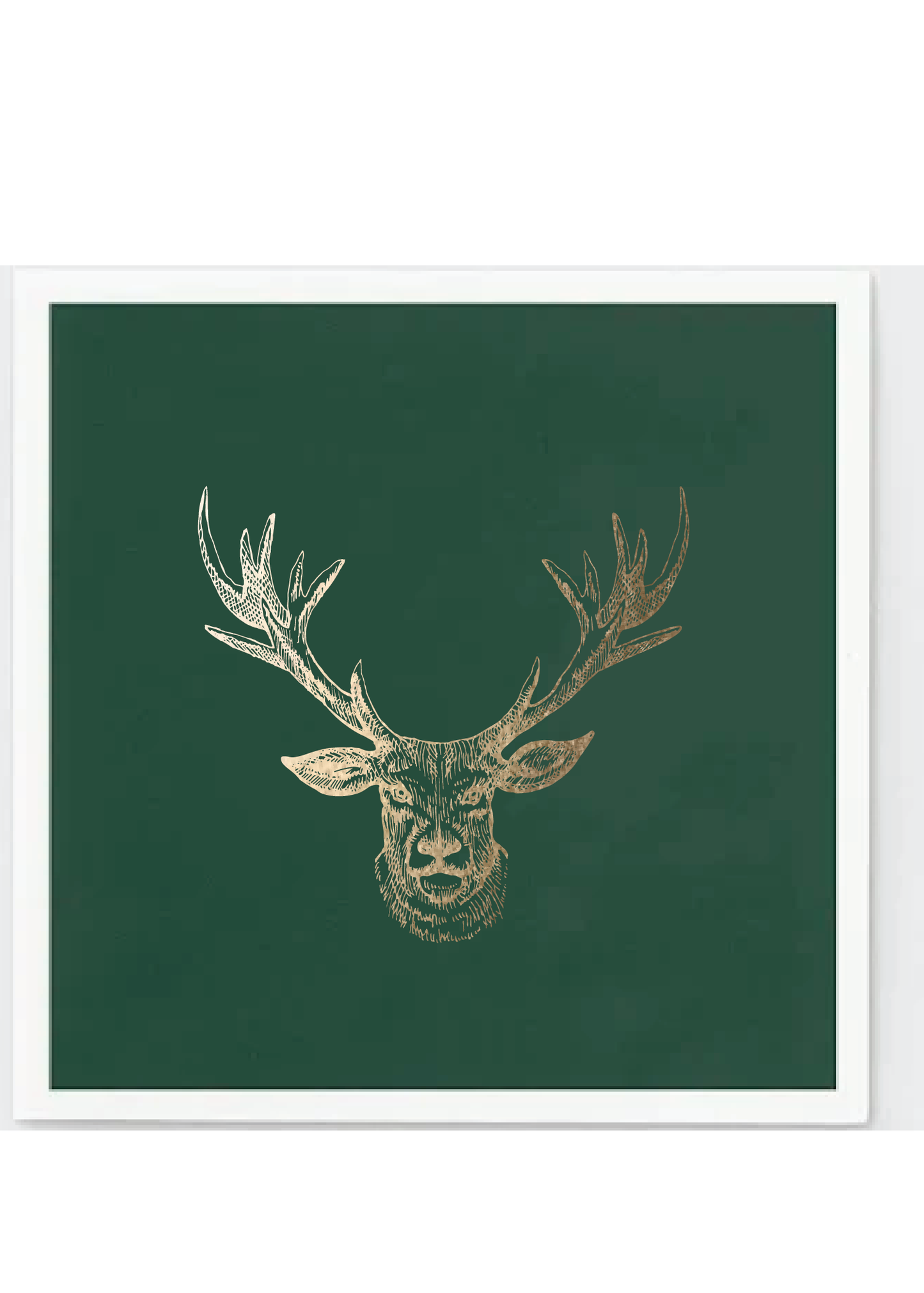 Gilded Reindeer – Linen-Like Napkins (Forest Green with Gold Foil)