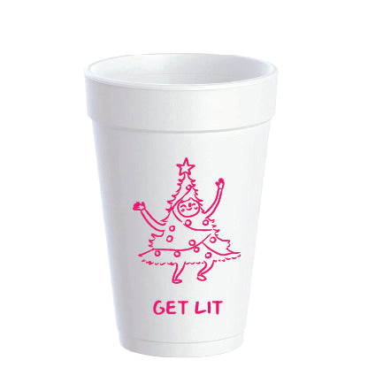 Holiday Styrofoam Cups - Set of 10