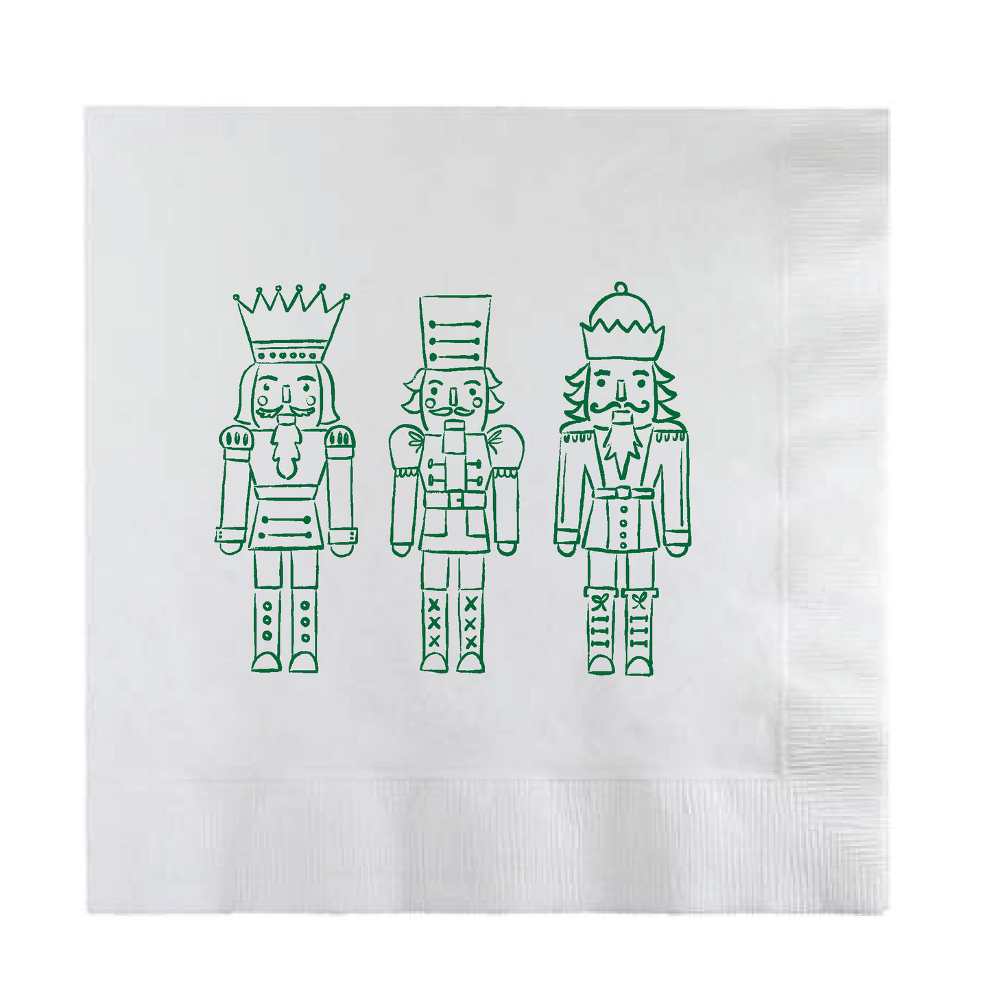 Nutcracker Trio – Green (Ivory with Dark Green Foil)